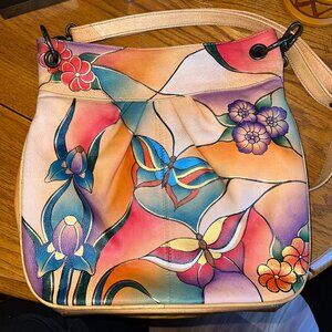 Anna by Anuschka Genuine Leather Convertible Tote | Hand-Painted Original Artwor